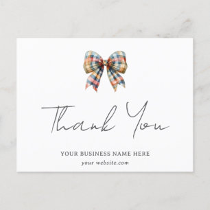 Carte Postale Coquette Bow Merci d'affaires personnalisé