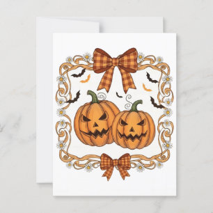 Carte Postale Coquette Halloween Citrouille : Un Déco Éffrayant
