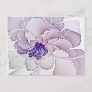 Carte Postale Coquette Purple Fleur Abstraite