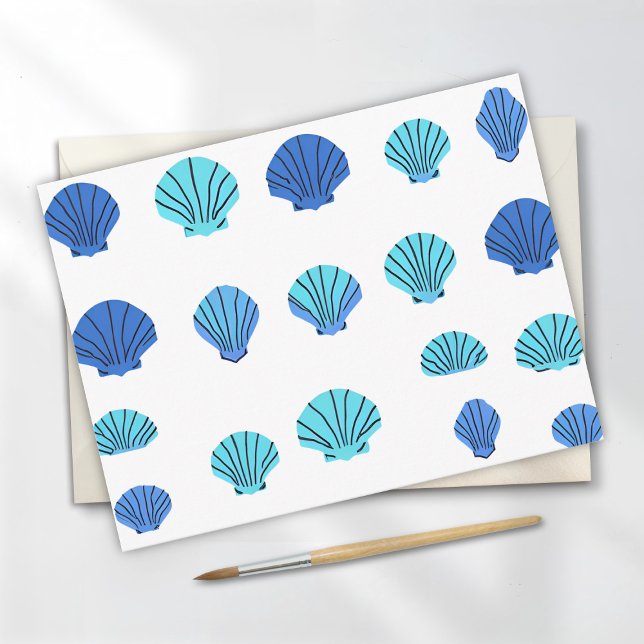 Carte Postale Coquillage bleu (Créateur téléchargé)