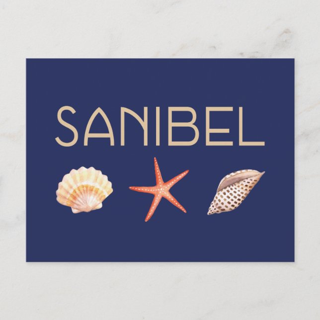 Carte Postale Coquillages de l'île de Sanibel (Devant)