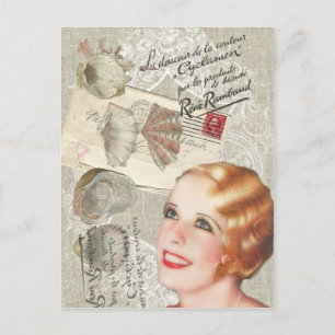 Carte Postale coquillages français paris fashionista girly glamo