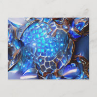 Coquille cristalline bleue brillante