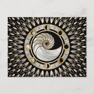 Carte Postale Coquille de Nautilus - Phases de la lune