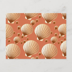Carte Postale Coquilles de chocolat et de beige sur fond brun ca