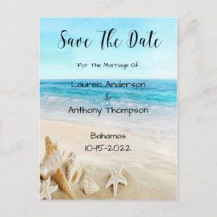 Carte Postale Coquilles Sur Le Mariage De Plage Économisez La Da