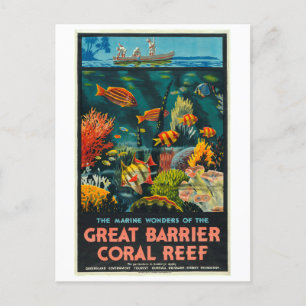 Carte Postale Corail du Queensland vintage Grande barrière de co