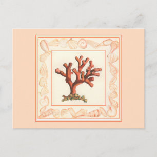 Carte Postale Corail rouge avec bordure conique