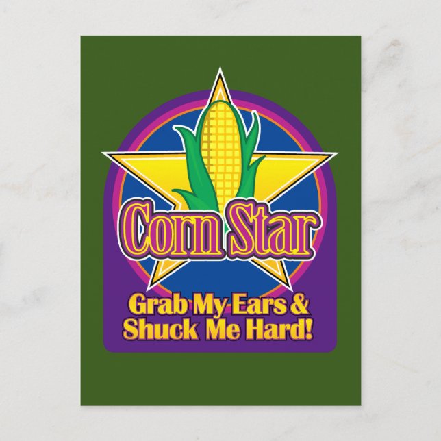 Carte Postale Corail Star bleu violet BG vert (Devant)