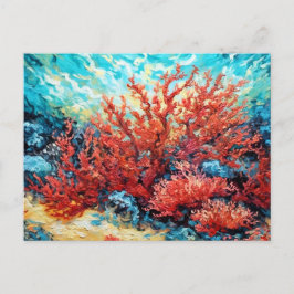 Carte Postale Coral Reef in Swirling Underwater Oil Painting