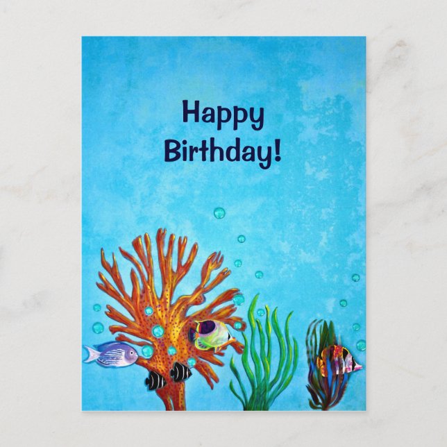 Carte Postale Coral Reef - Joyeux anniversaire ! (Devant)