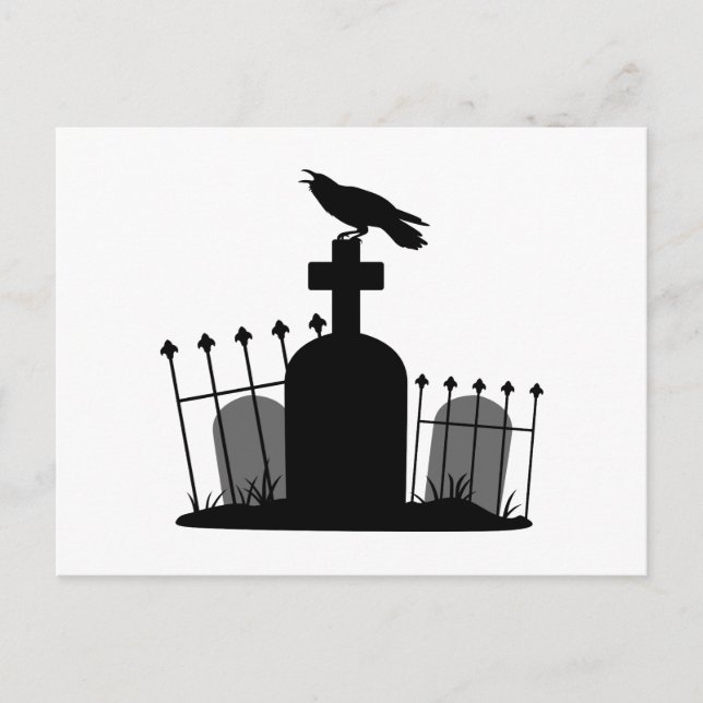 Carte Postale Corbeau de cimetière (Devant)