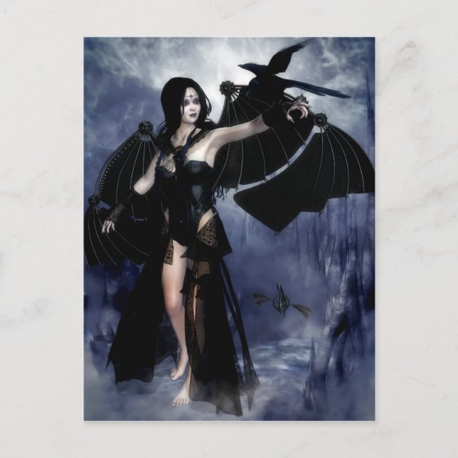 Carte postale Corbeau de la nuit (Devant)