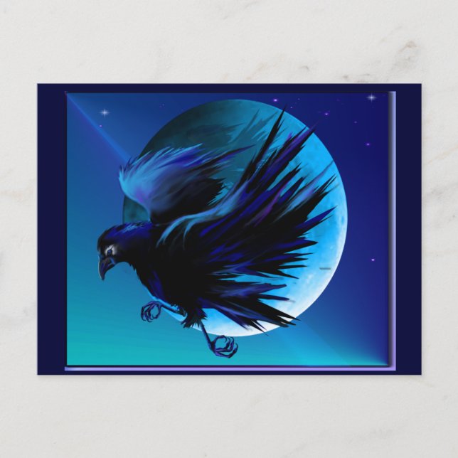 Carte postale Corbeau et Lune_ (Devant)