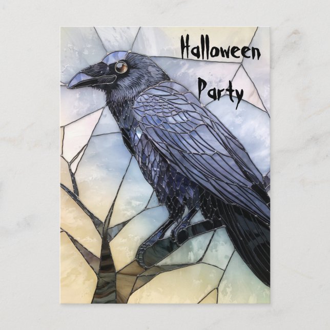 Carte Postale Corbeau noir Halloween abstrait gothique effrayant (Devant)