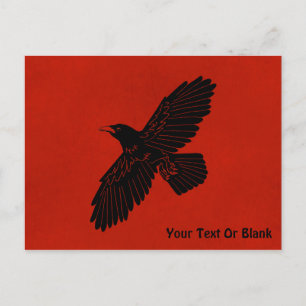 Carte Postale Corbeau rouge