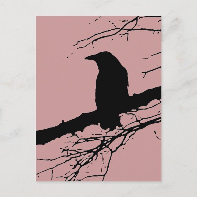 Carte Postale Corbeau sur l'arbre (Devant)