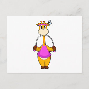 Carte Postale Corde Fitness Giraffe