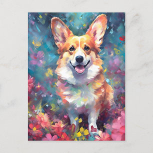 Carte Postale Corgi couleur
