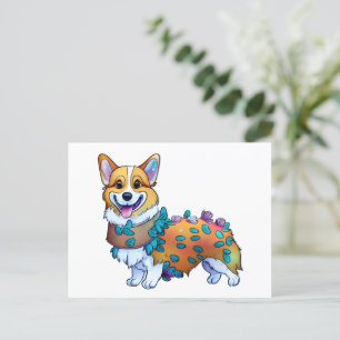 Carte Postale Corgi orange mignon pour une humeur positive