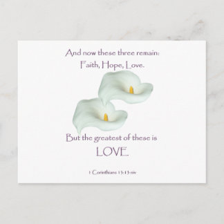 Carte Postale Corinthiens 13:13 Foi Espoir Amour