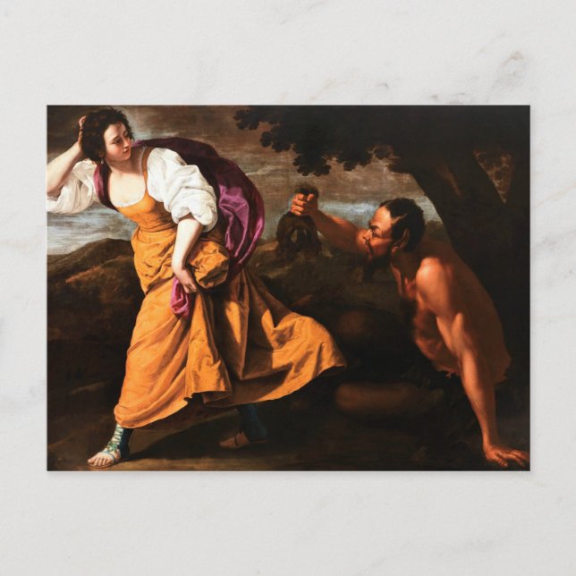 Carte Postale Corisca et le Satyr - Artemisa Gentileschi (Devant)