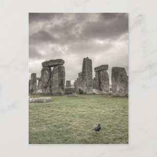 Carte Postale Corneille devant Stonehenge, Angleterre