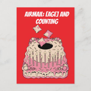 Carte Postale Cornhole Airmail Gâteau d'anniversaire Blague Humo