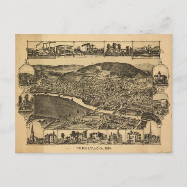 Carte Postale Corning New York (1882) (Devant)