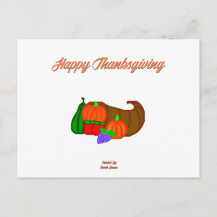 Carte postale Cornucopia de Thanksgiving