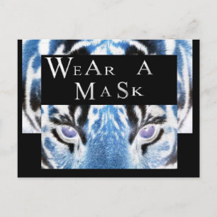 CARTE POSTALE CORONA VIRUS PORTE UN MASQUE