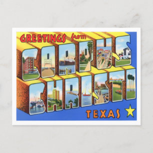 Carte Postale Corpus Christi, Texas Vintage Big Letters