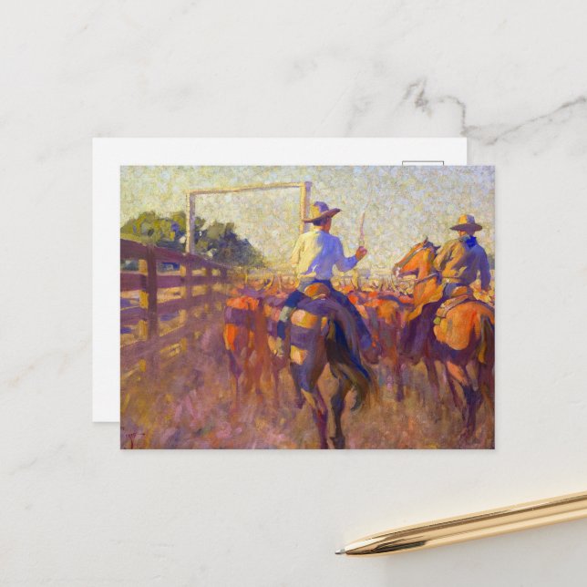 Carte Postale Corral Dust par Maynard Dixon (Devant/Arrière en situation)