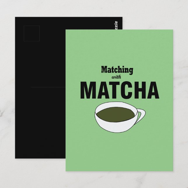 Carte Postale Correspondance Avec Thé Vert Matcha (Devant / Derrière)