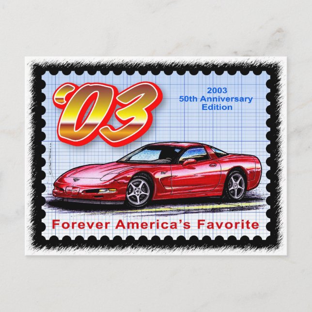 Carte Postale Corvette du 50e anniversaire 2003 (Devant)
