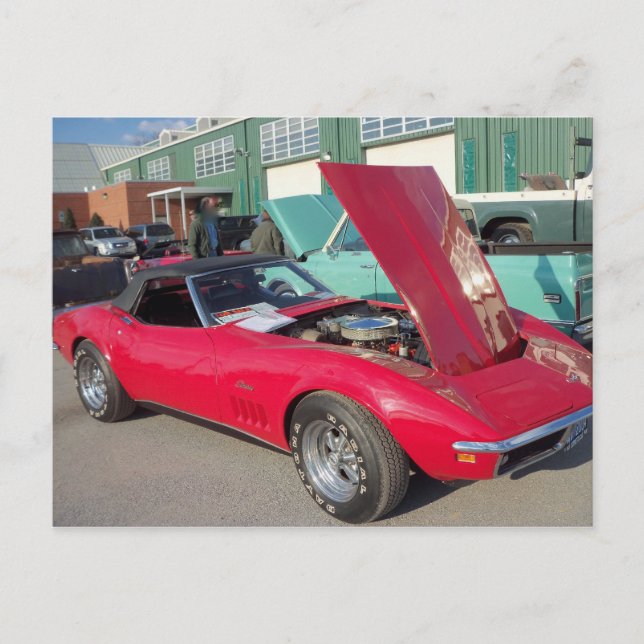Carte Postale Corvette rouge, 1 (Devant)