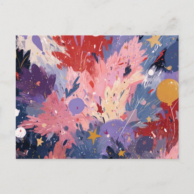 Carte Postale Cosmic Party Abstract Explosion (Devant)