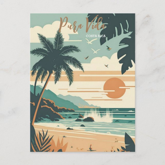 Carte Postale Costa Rica Beach Pura Vida (Devant)