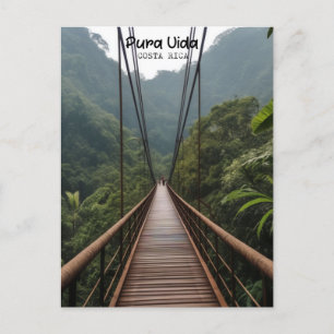Carte Postale Costa Rica Pont suspendu, Pura Vida