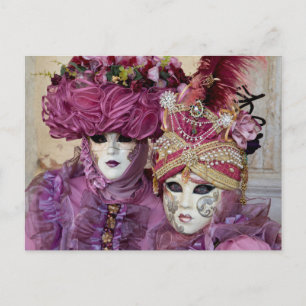 Carte Postale Costume de Carnaval violet, Venise