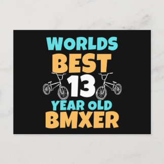 Carte Postale Costume de fête d'anniversaire BMX 13 ans