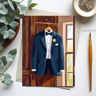 Carte Postale Costume de garçon d'honneur   Aquarelle de l'enter