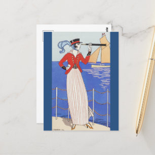 Carte Postale Costume de Yacht par George Barbier