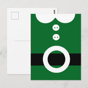 Carte Postale Costume d'elfe de Noël - Graphisme de Noël propre