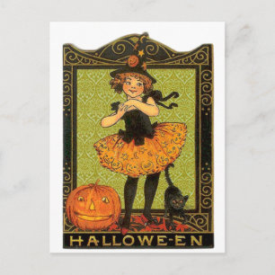 Carte Postale Costume d'Halloween et chat