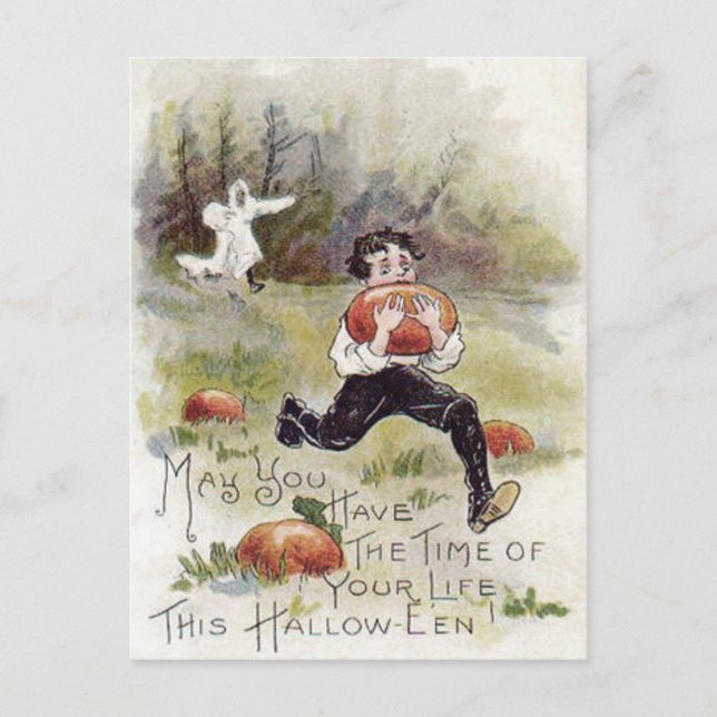 Carte Postale Costume Fantôme Citrouille Patch (Devant)