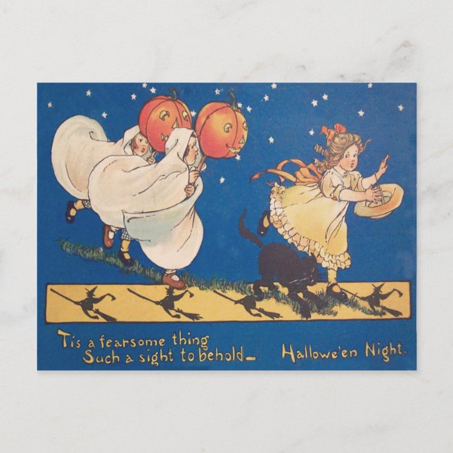 Carte Postale Costume Fantôme Halloween Prank Chat noir (Devant)