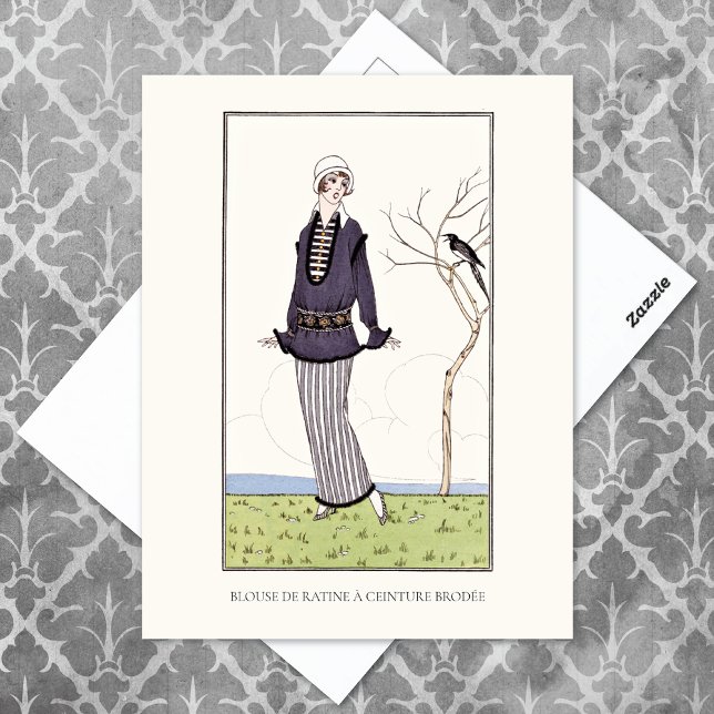 Carte Postale Costume Gris Fashion Plate en France Illustration (Créateur téléchargé)