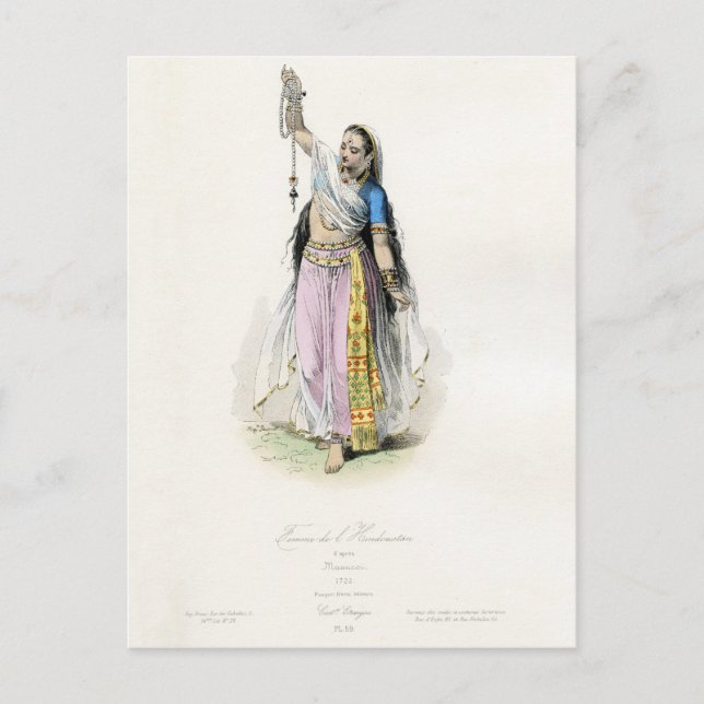 Carte Postale Costume traditionnel des femmes indiennes (Devant)