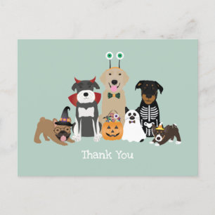 Carte Postale Costumes de compagnie effrayants de Halloween Merc